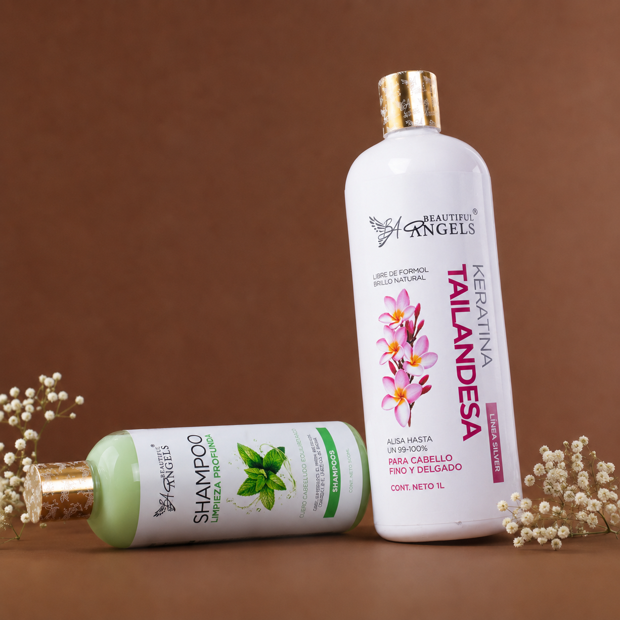 Kit Keratina Tailandesa Silver 1L + Shampoo Limpieza Profunda 500ML