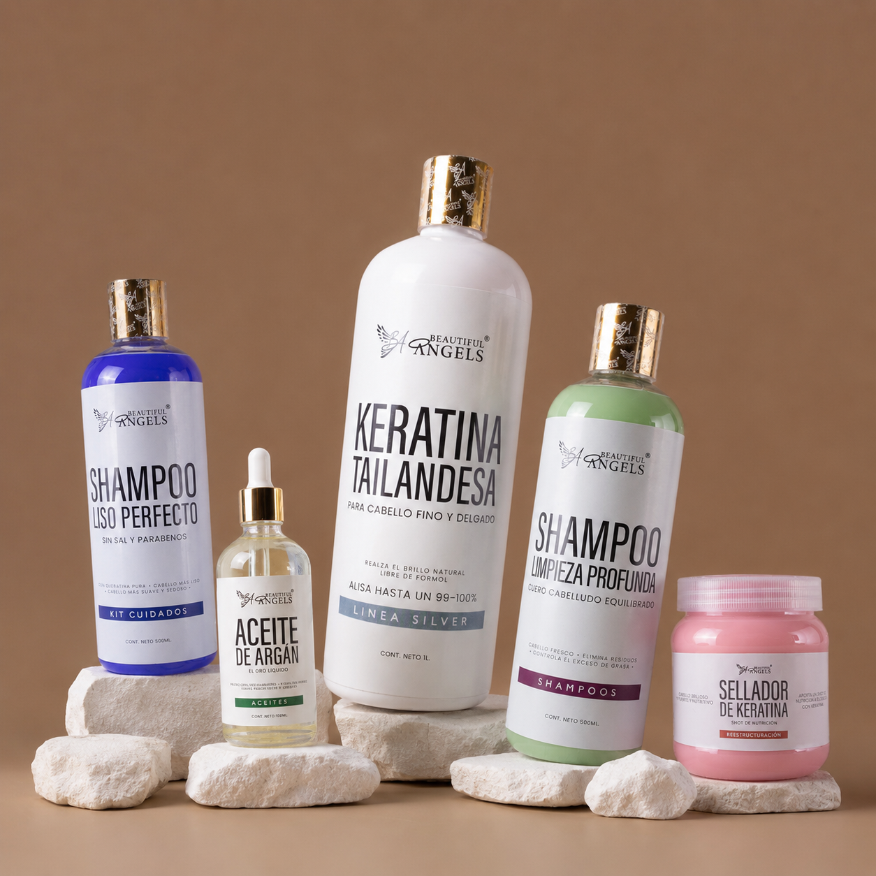 Kit Tailandesa Silver+ Shampoo Limpieza Profunda+ Shampoo Liso Perfecto + Sellador + Aceite de Argan