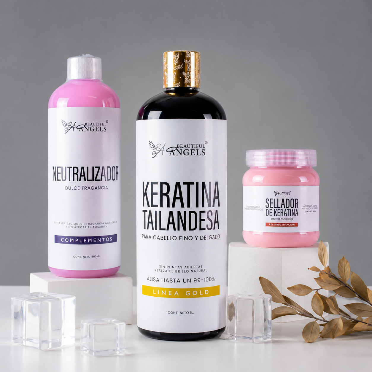 Kit Keratina Tailandesa Gold + Neutralizador + Sellador de Keratina
