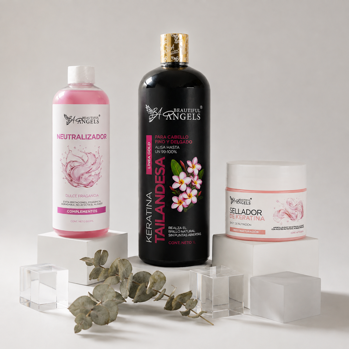 Kit Keratina Tailandesa Gold 1L+ Neutralizador 500ML + Sellador de Keratina 250ML