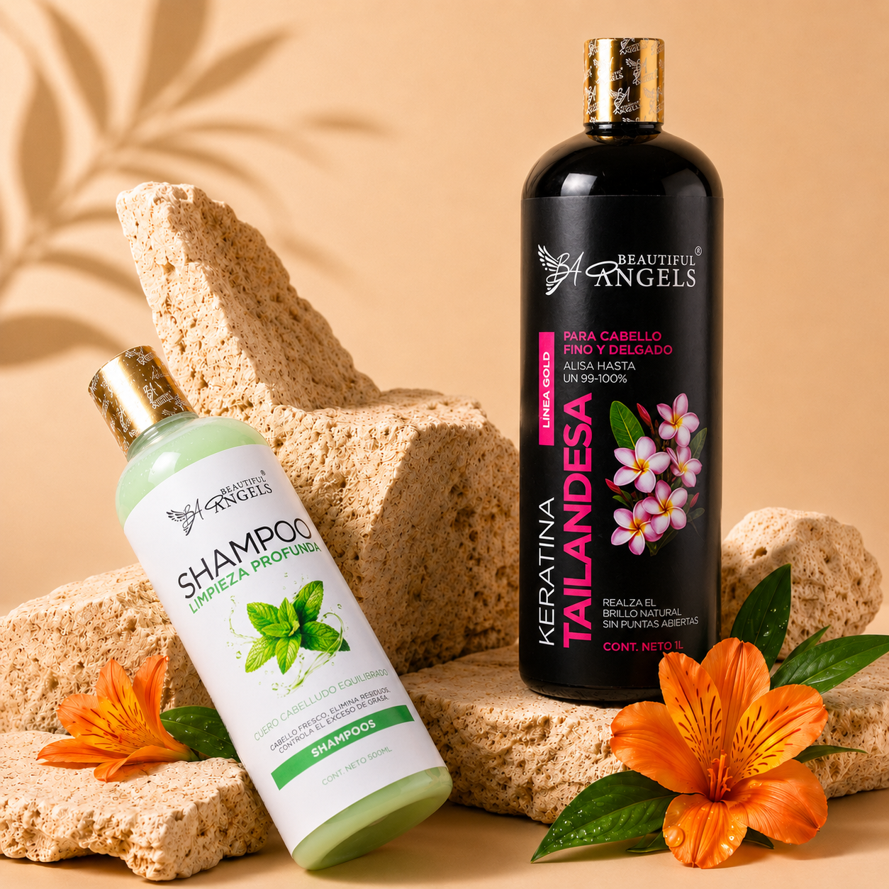 Kit Keratina Tailandesa Gold 1L + Shampoo de Limpieza Profunda 500 ML