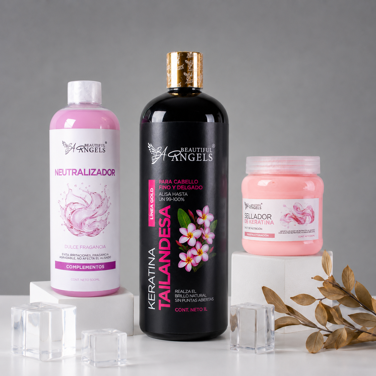 Kit Keratina Tailandesa Gold 1L+ Neutralizador 500ML + Sellador de Keratina 250ML