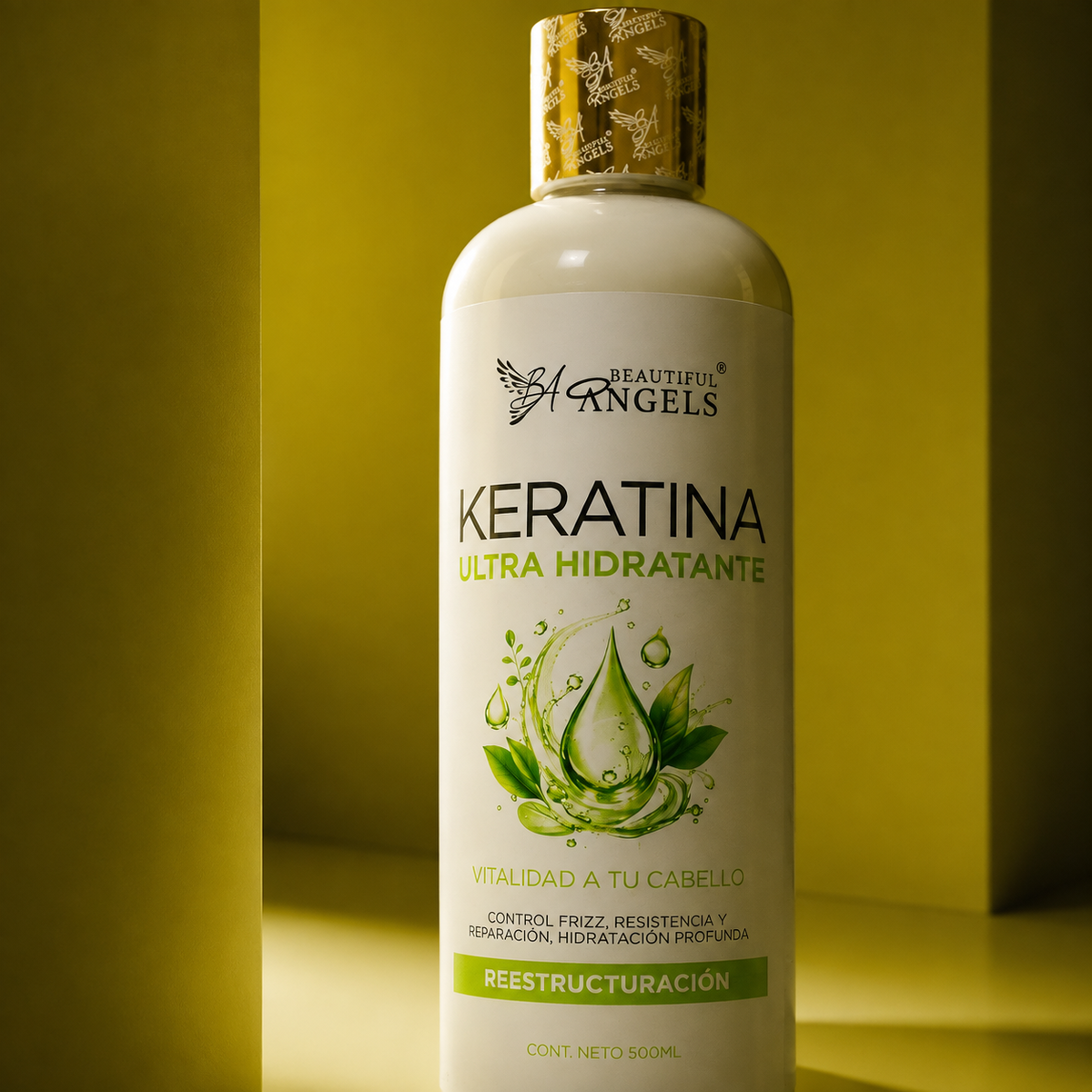 Keratina Ultra Hidratante Beautiful Angels:  Nutrición profunda para cabello extremadamente seco, con reparación desde el interior que combate el frizz y deja cada hebra sedosa y manejable.