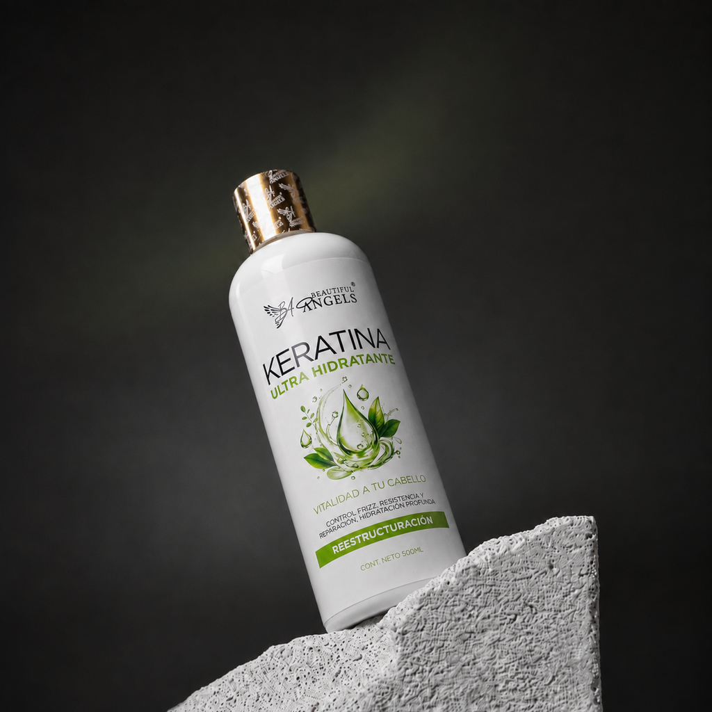 Keratina Ultra Hidratante Beautiful Angels:  Nutrición profunda para cabello extremadamente seco, con reparación desde el interior que combate el frizz y deja cada hebra sedosa y manejable.
