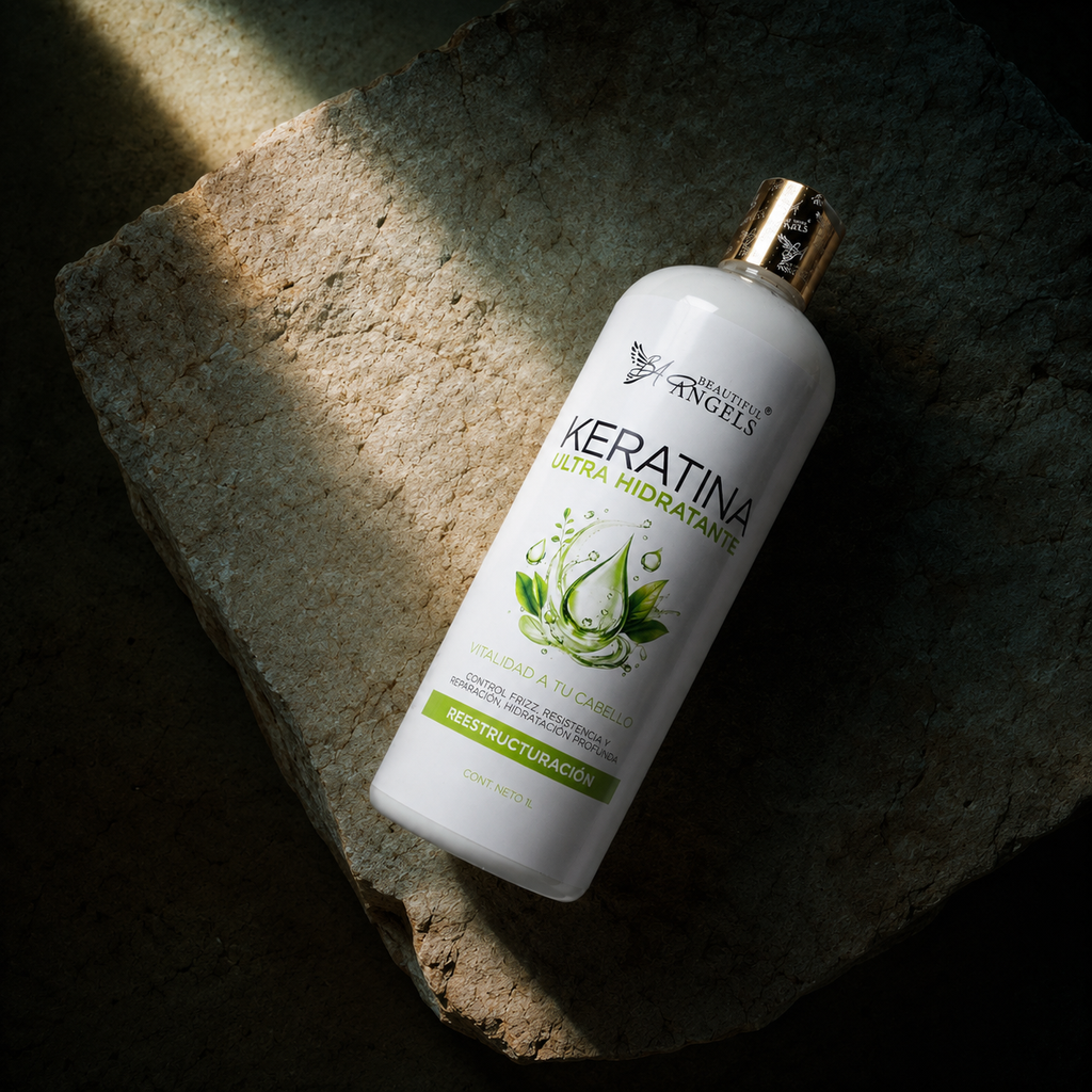 Keratina Ultra Hidratante Beautiful Angels:  Nutrición profunda para cabello extremadamente seco, con reparación desde el interior que combate el frizz y deja cada hebra sedosa y manejable.