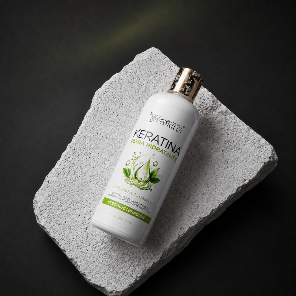 Keratina Ultra Hidratante Beautiful Angels:  Nutrición profunda para cabello extremadamente seco, con reparación desde el interior que combate el frizz y deja cada hebra sedosa y manejable.