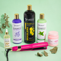 Kit Keratina Brasileña Gold 1L + Shampoo Limpieza 500ml + Shampoo Liso 500ml + Sellador de Keratina 250ml + Aceite de Argán 100ml + Plancha Beautiful Angels
