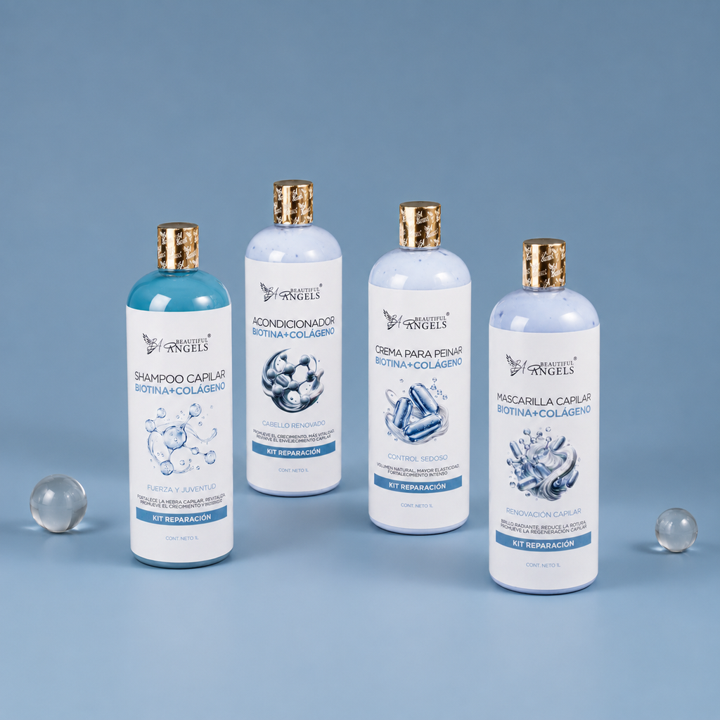 ✦ Kit biotina y colageno Beautiful Angels 1L ✦ reparación completa para un cabello fuerte y saludable.