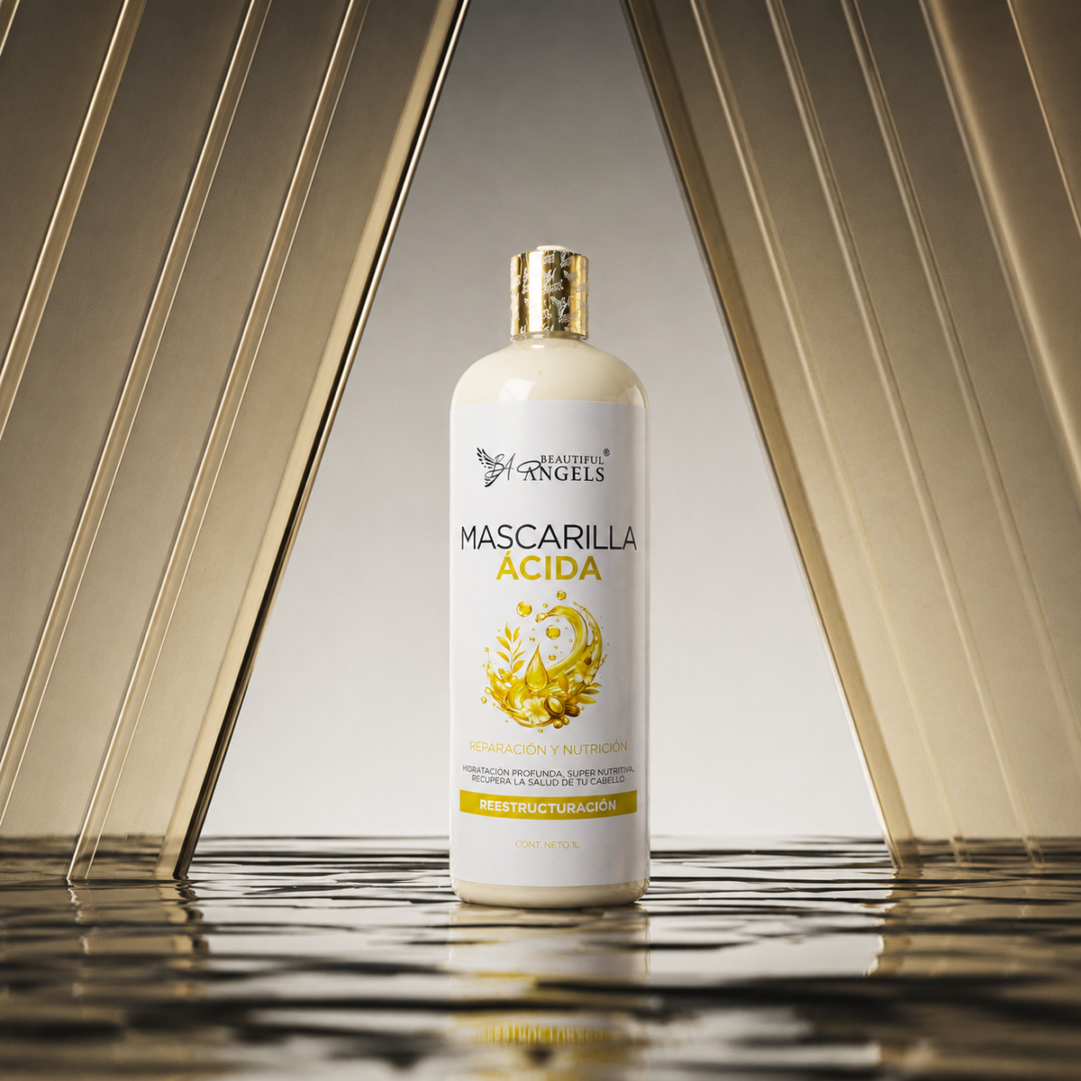 Mascarilla Ácida Beautiful Angels: Nutrición Profunda que Fortalece Cada Hebra desde la Raíz hasta las Puntas, Cierra las Puntas Fracturadas, Devuelve Elasticidad y Deja un Cabello más Suave, Manejable