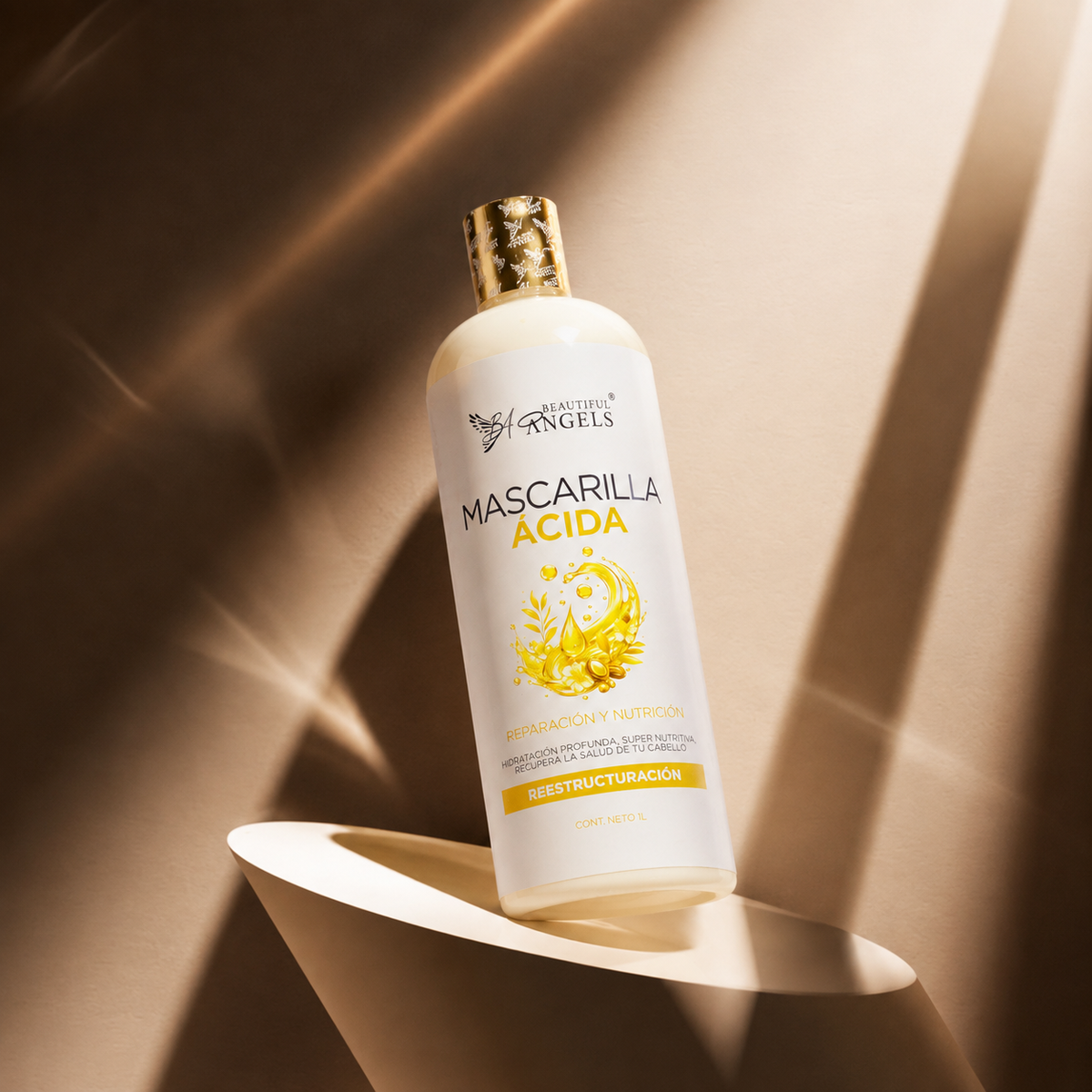 Mascarilla Ácida Beautiful Angels: Nutrición Profunda que Fortalece Cada Hebra desde la Raíz hasta las Puntas, Cierra las Puntas Fracturadas, Devuelve Elasticidad y Deja un Cabello más Suave, Manejable