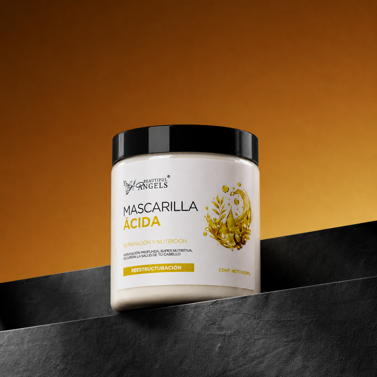 Mascarilla Ácida Beautiful Angels: Nutrición Profunda que Fortalece Cada Hebra desde la Raíz hasta las Puntas, Cierra las Puntas Fracturadas, Devuelve Elasticidad y Deja un Cabello más Suave, Manejable