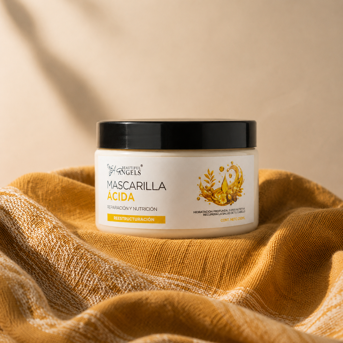 Mascarilla Ácida Beautiful Angels: Nutrición Profunda que Fortalece Cada Hebra desde la Raíz hasta las Puntas, Cierra las Puntas Fracturadas, Devuelve Elasticidad y Deja un Cabello más Suave, Manejable