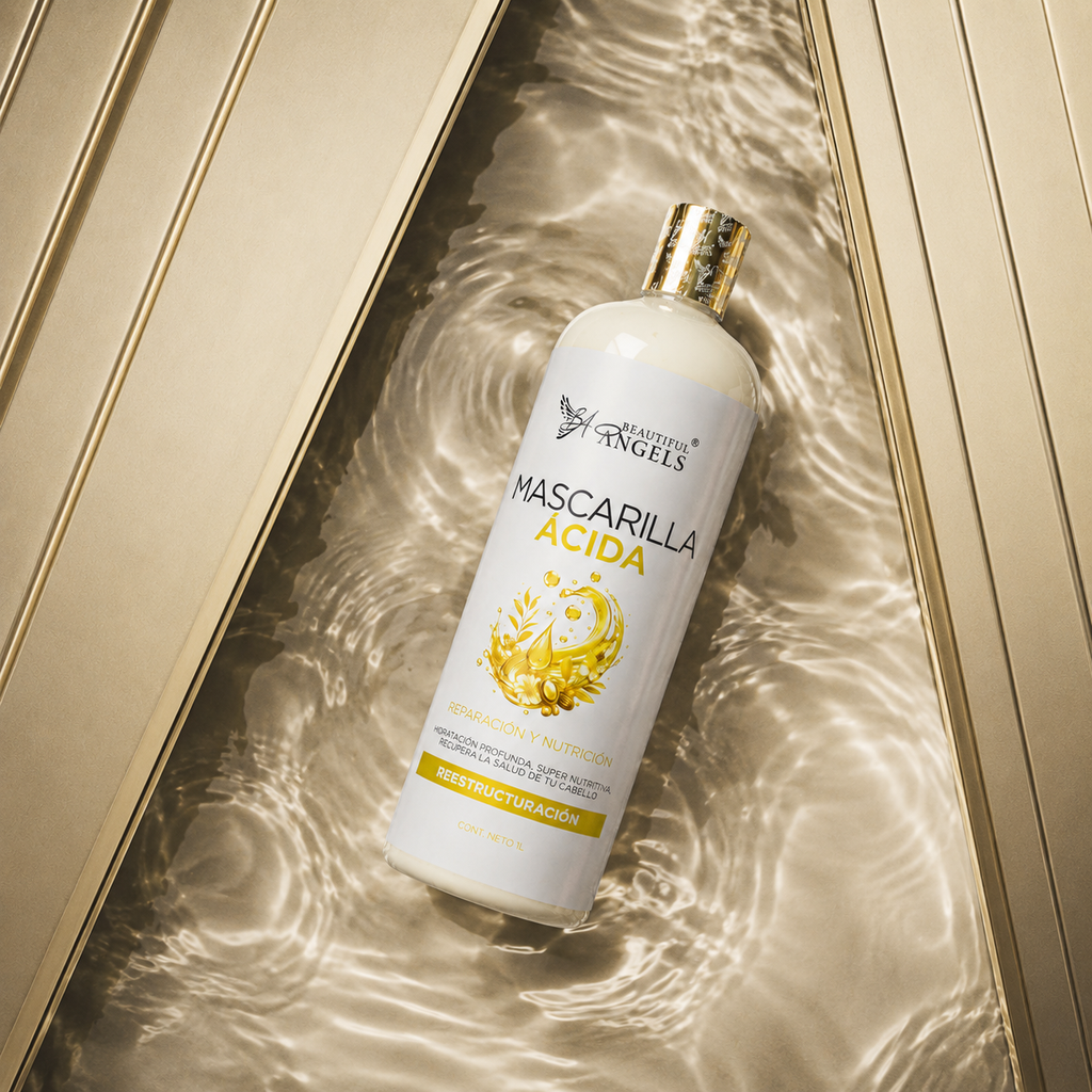 Mascarilla Ácida Beautiful Angels: Nutrición Profunda que Fortalece Cada Hebra desde la Raíz hasta las Puntas, Cierra las Puntas Fracturadas, Devuelve Elasticidad y Deja un Cabello más Suave, Manejable