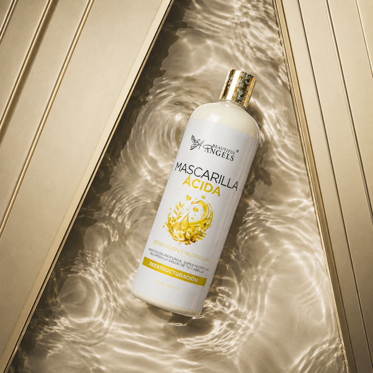 Mascarilla Ácida Beautiful Angels: Nutrición Profunda que Fortalece Cada Hebra desde la Raíz hasta las Puntas, Cierra las Puntas Fracturadas, Devuelve Elasticidad y Deja un Cabello más Suave, Manejable