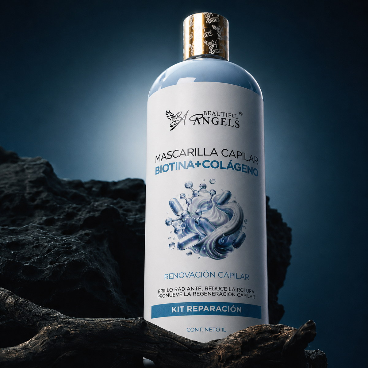 Mascarilla Capilar Biotina y Colágeno Beautiful Angels: Nutre Profundamente, Fortalece las Fibras desde la Raíz hasta las Puntas, Proporciona Elasticidad y Vitalidad y Reduce la Rotura y las Puntas Abiertas para un Cabello más Resistente y Duradero