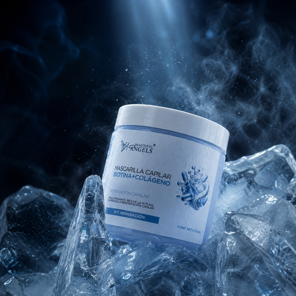 Mascarilla Capilar Biotina y Colágeno Beautiful Angels: Nutre Profundamente, Fortalece las Fibras desde la Raíz hasta las Puntas, Proporciona Elasticidad y Vitalidad y Reduce la Rotura y las Puntas Abiertas para un Cabello más Resistente y Duradero