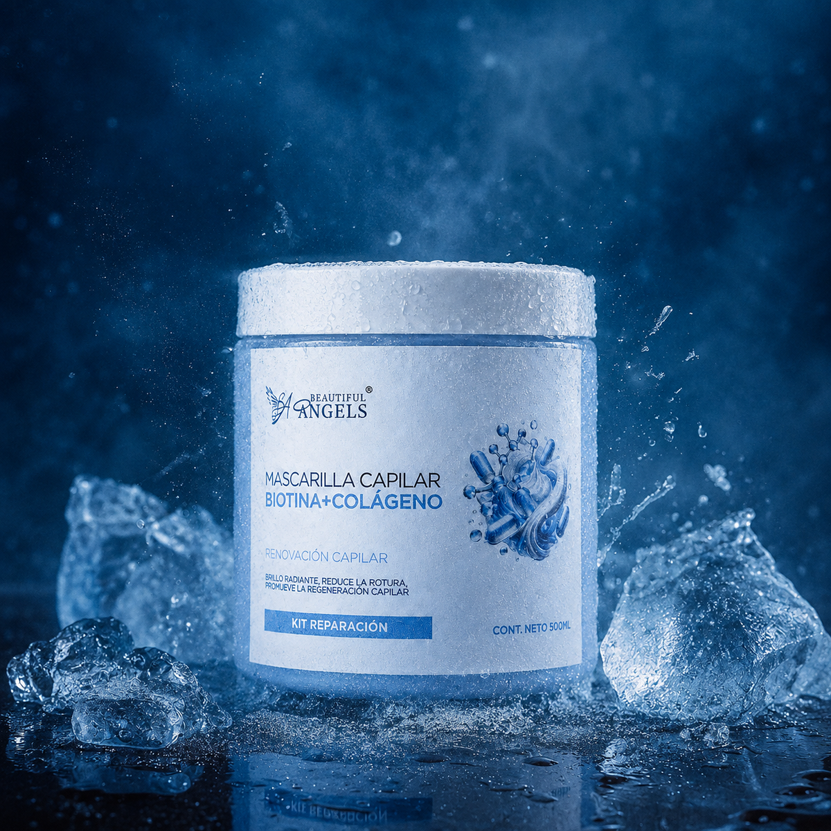 Mascarilla Capilar Biotina y Colágeno Beautiful Angels: Nutre Profundamente, Fortalece las Fibras desde la Raíz hasta las Puntas, Proporciona Elasticidad y Vitalidad y Reduce la Rotura y las Puntas Abiertas para un Cabello más Resistente y Duradero