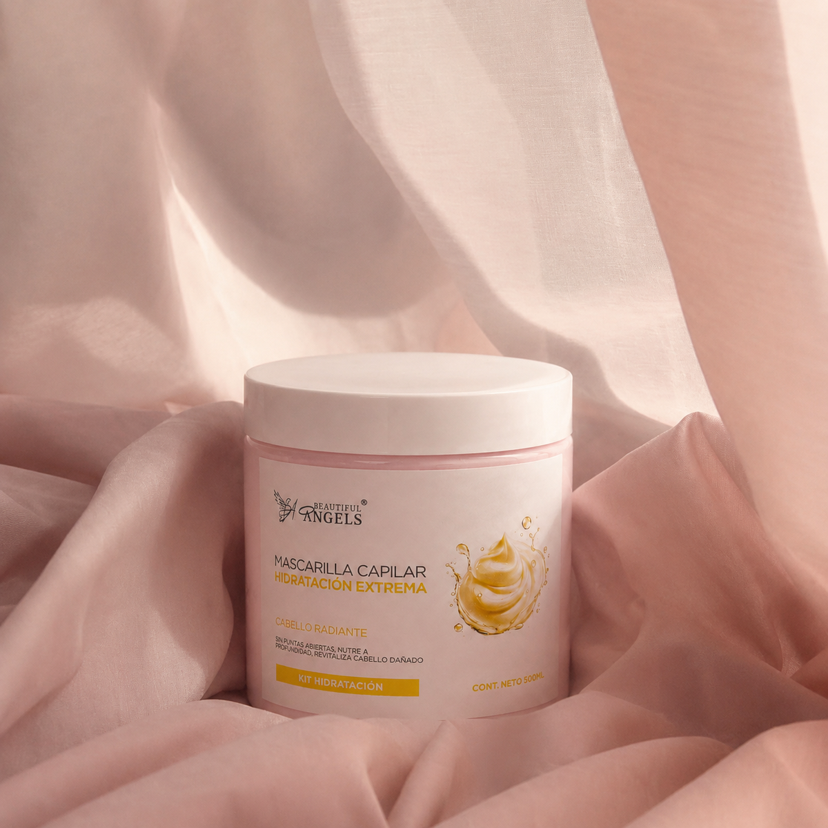 Mascarilla Capilar Hidratación Extrema Restaura Beautiful Angels: Fortalece y Nutre Cada Mechón, Combate la Sequedad y la Falta de Brillo