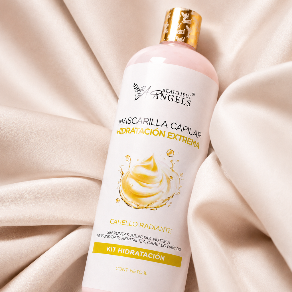 Mascarilla Capilar Hidratación Extrema Restaura Beautiful Angels: Fortalece y Nutre Cada Mechón, Combate la Sequedad y la Falta de Brillo