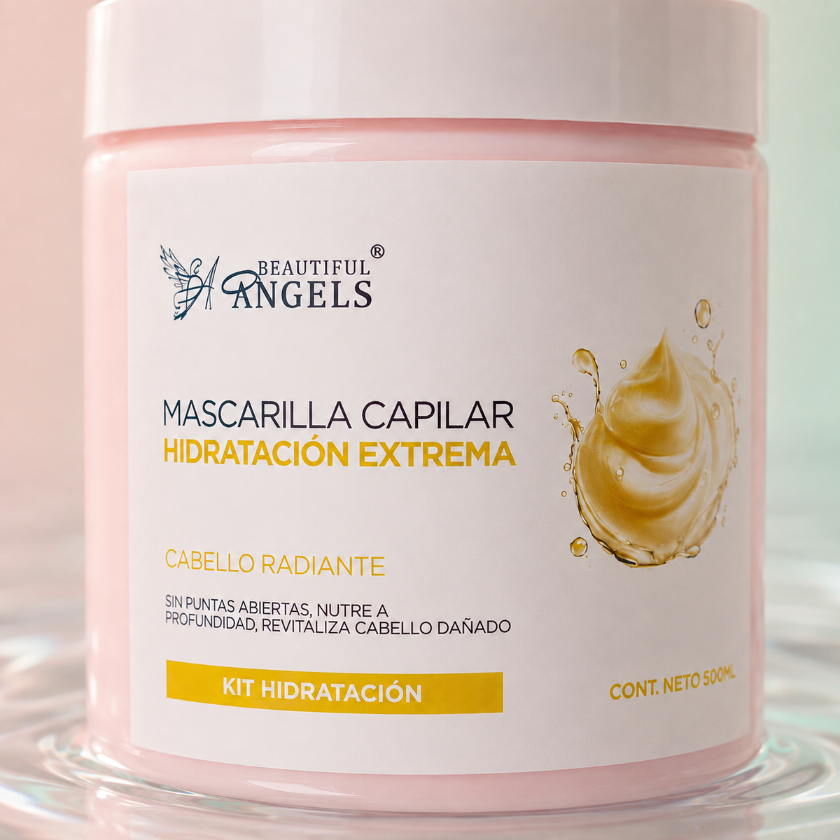 Mascarilla Capilar Hidratación Extrema Restaura Beautiful Angels: Fortalece y Nutre Cada Mechón, Combate la Sequedad y la Falta de Brillo