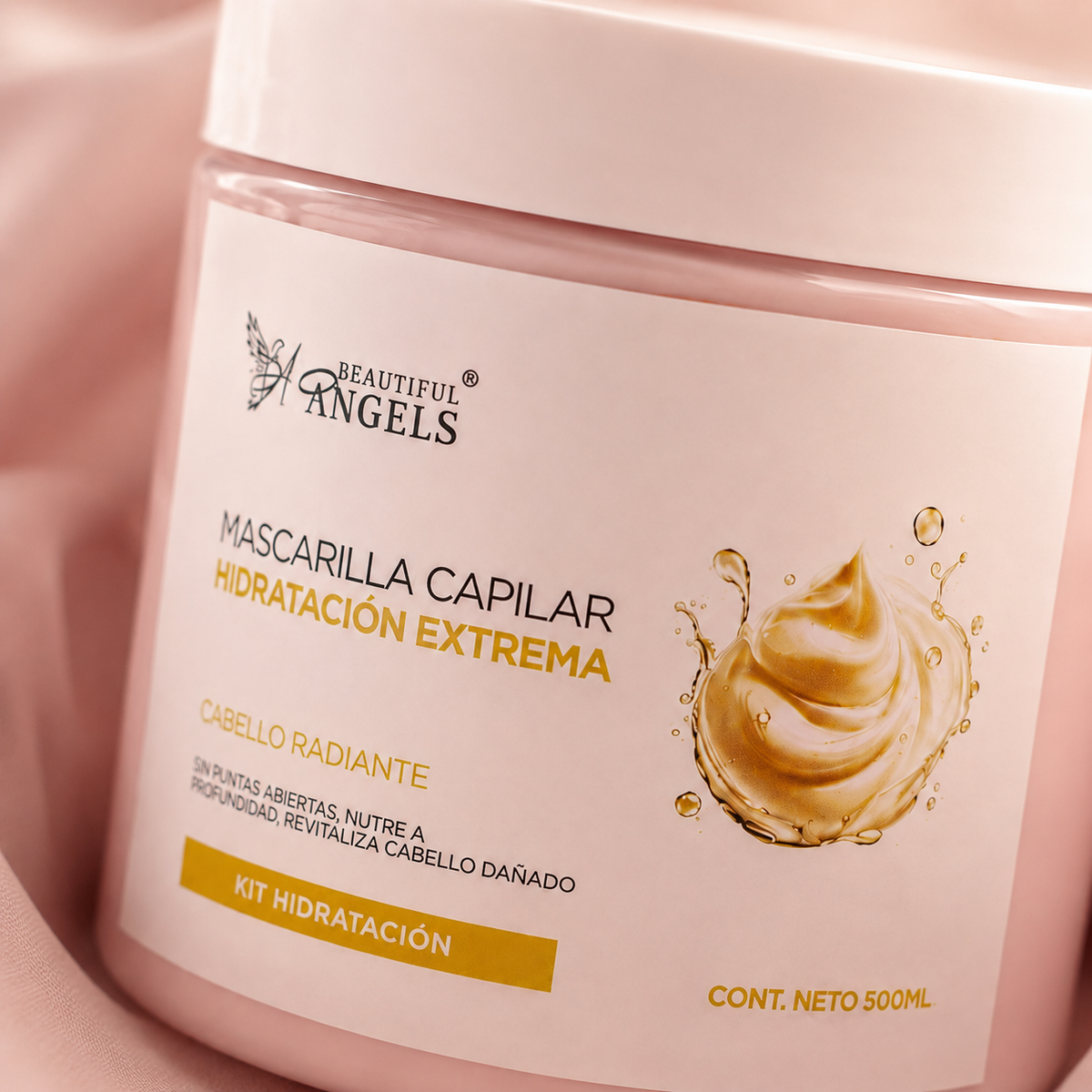 Mascarilla Capilar Hidratación Extrema Restaura Beautiful Angels: Fortalece y Nutre Cada Mechón, Combate la Sequedad y la Falta de Brillo