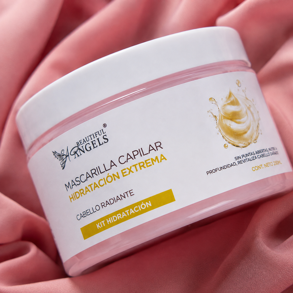 Mascarilla Capilar Hidratación Extrema Restaura Beautiful Angels: Fortalece y Nutre Cada Mechón, Combate la Sequedad y la Falta de Brillo