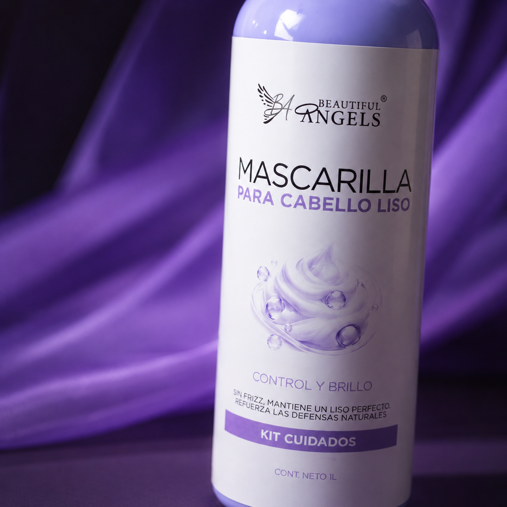 Mascarilla Para Cabello Liso Beautiful Angels: Prolonga el Brillo, Mantiene un Lacio Perfecto y Aporta un Acabado Luminoso y Saludable, Ideal para Cabello Liso o con Alisado Progresivo