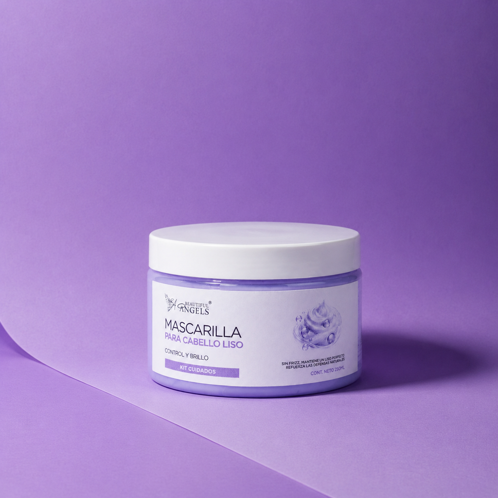 Mascarilla Para Cabello Liso Beautiful Angels: Prolonga el Brillo, Mantiene un Lacio Perfecto y Aporta un Acabado Luminoso y Saludable, Ideal para Cabello Liso o con Alisado Progresivo