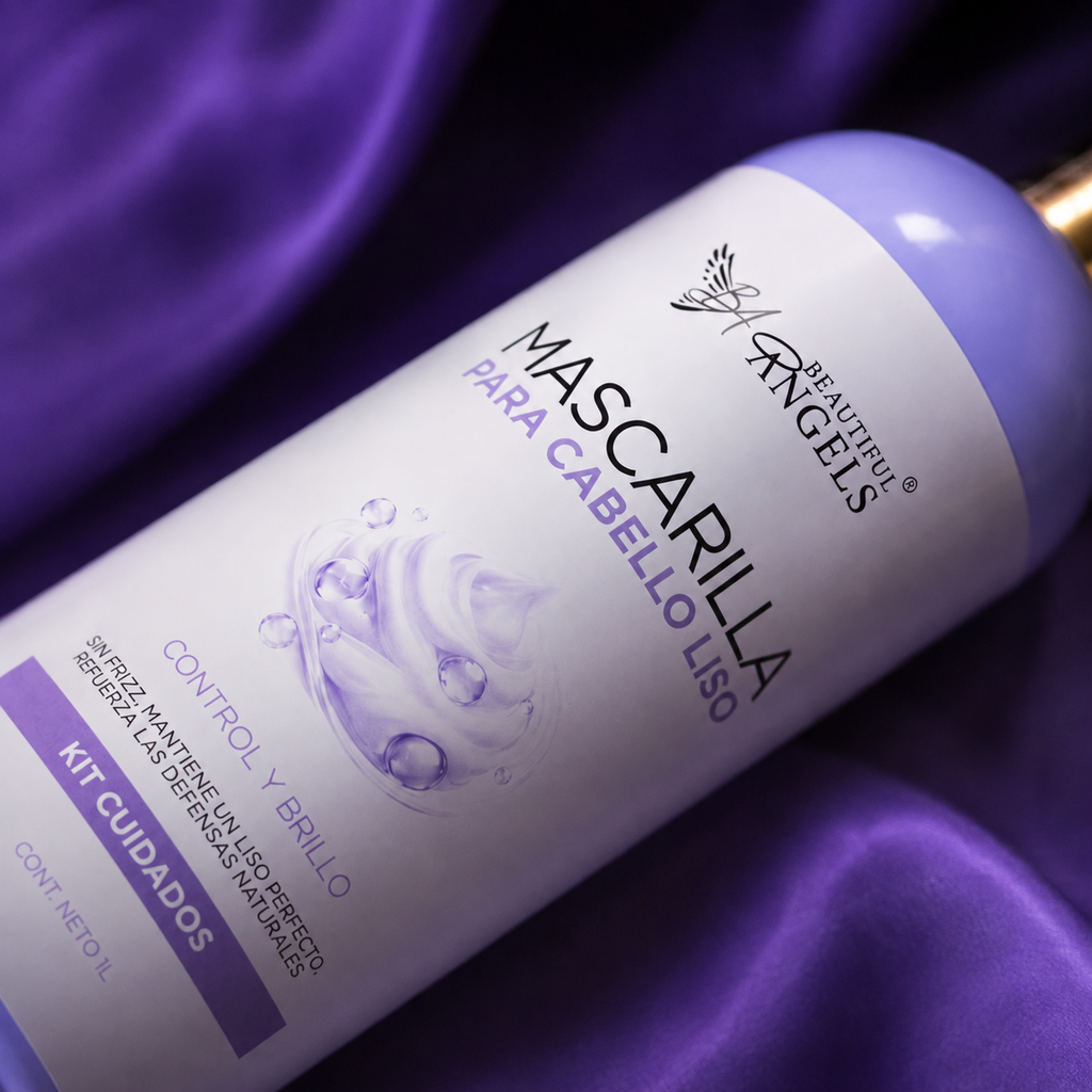 Mascarilla Para Cabello Liso Beautiful Angels: Prolonga el Brillo, Mantiene un Lacio Perfecto y Aporta un Acabado Luminoso y Saludable, Ideal para Cabello Liso o con Alisado Progresivo