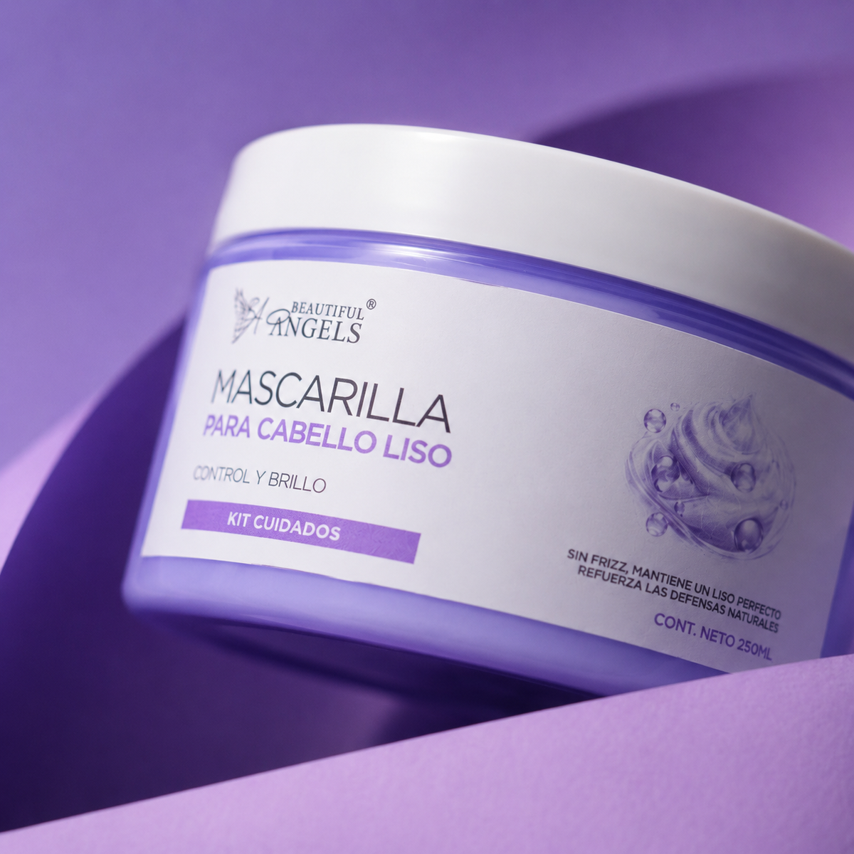 Mascarilla Para Cabello Liso Beautiful Angels: Prolonga el Brillo, Mantiene un Lacio Perfecto y Aporta un Acabado Luminoso y Saludable, Ideal para Cabello Liso o con Alisado Progresivo