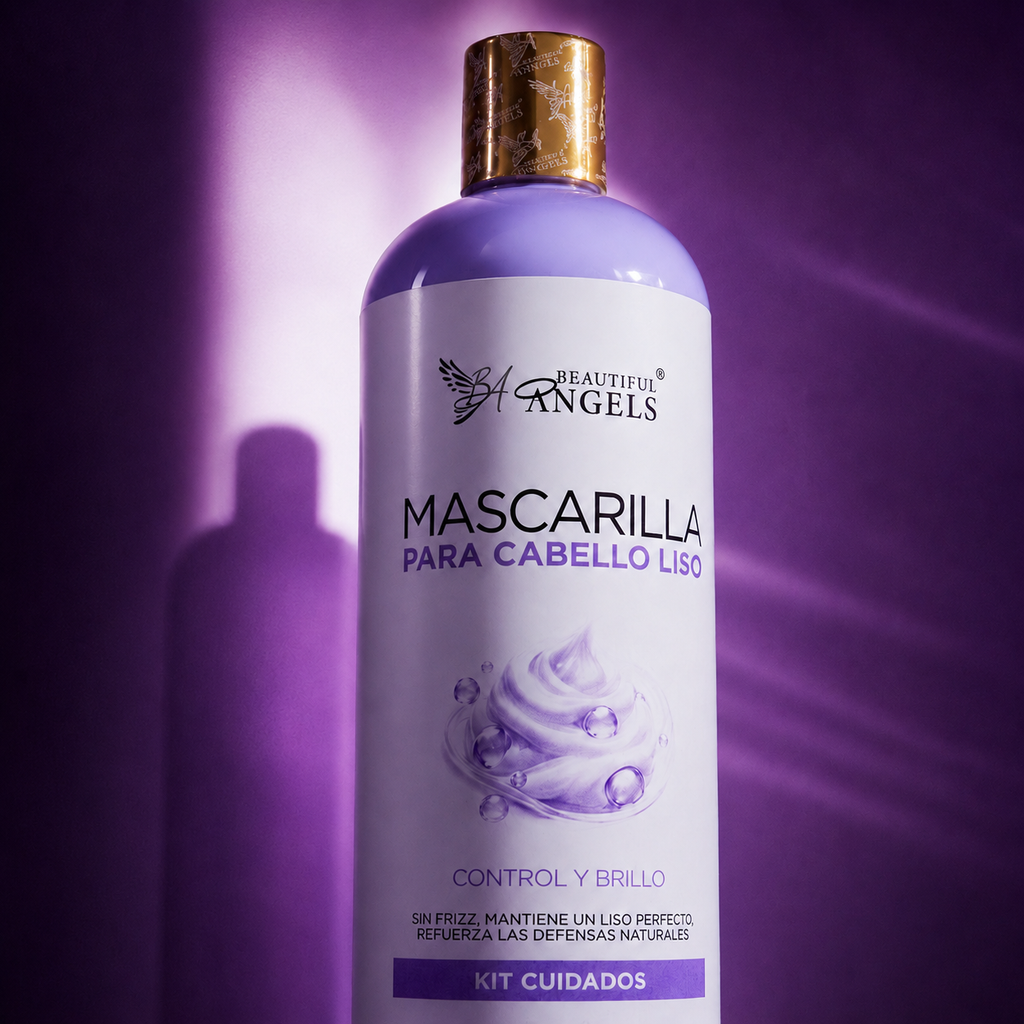 Mascarilla Para Cabello Liso Beautiful Angels: Prolonga el Brillo, Mantiene un Lacio Perfecto y Aporta un Acabado Luminoso y Saludable, Ideal para Cabello Liso o con Alisado Progresivo
