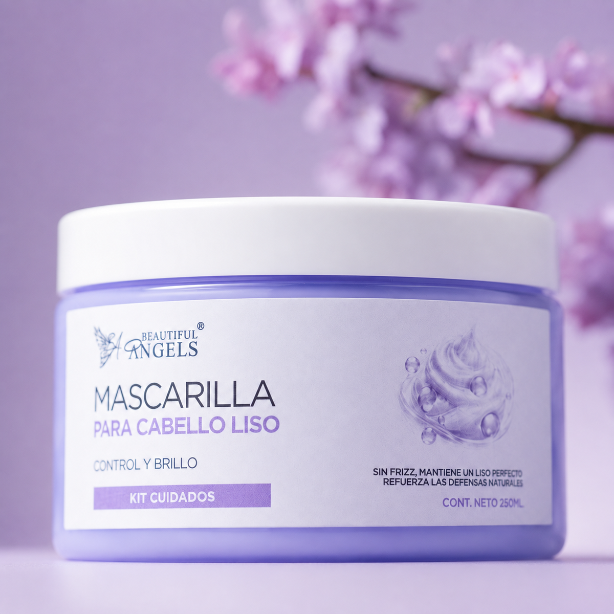Mascarilla Para Cabello Liso Beautiful Angels: Prolonga el Brillo, Mantiene un Lacio Perfecto y Aporta un Acabado Luminoso y Saludable, Ideal para Cabello Liso o con Alisado Progresivo