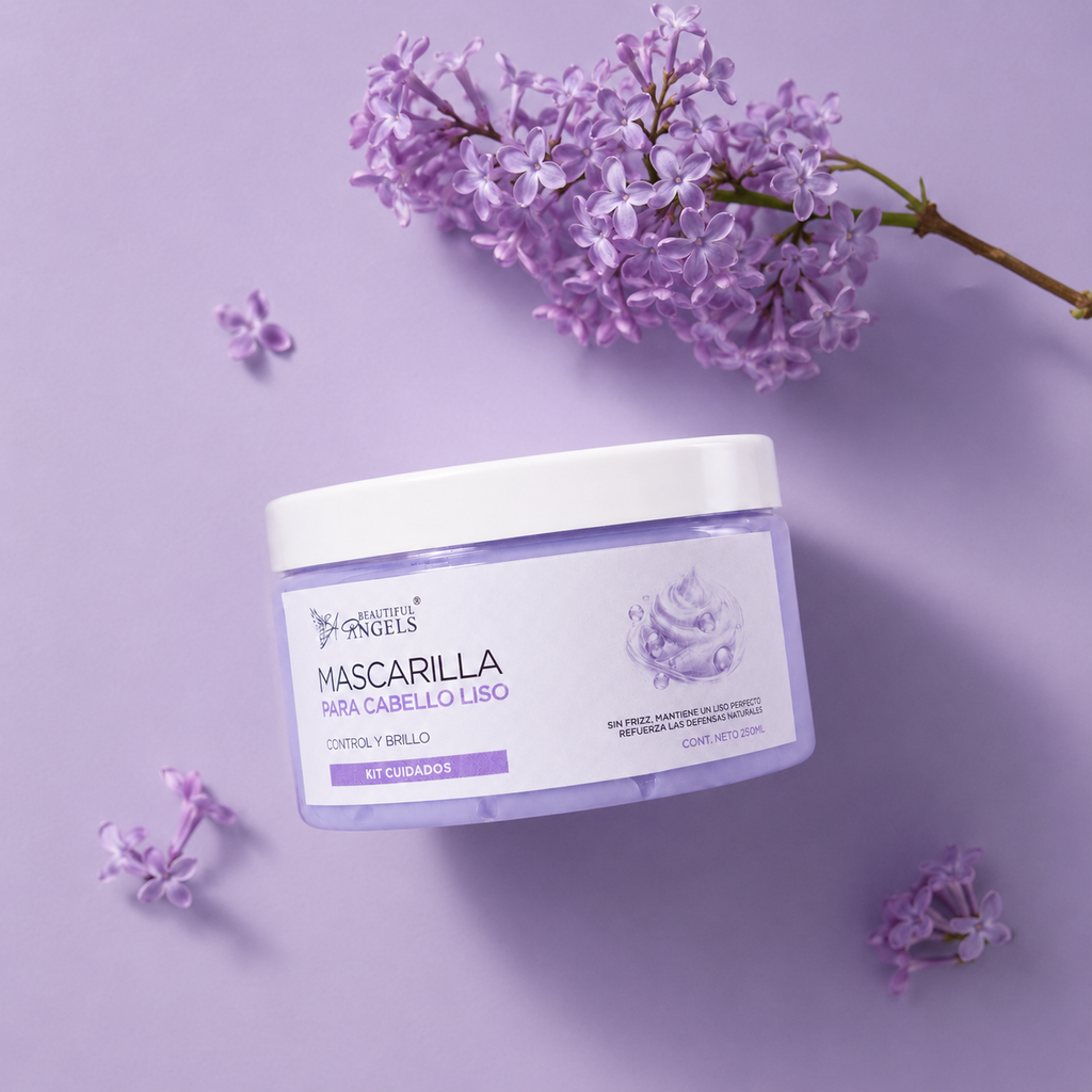 Mascarilla Para Cabello Liso Beautiful Angels: Prolonga el Brillo, Mantiene un Lacio Perfecto y Aporta un Acabado Luminoso y Saludable, Ideal para Cabello Liso o con Alisado Progresivo