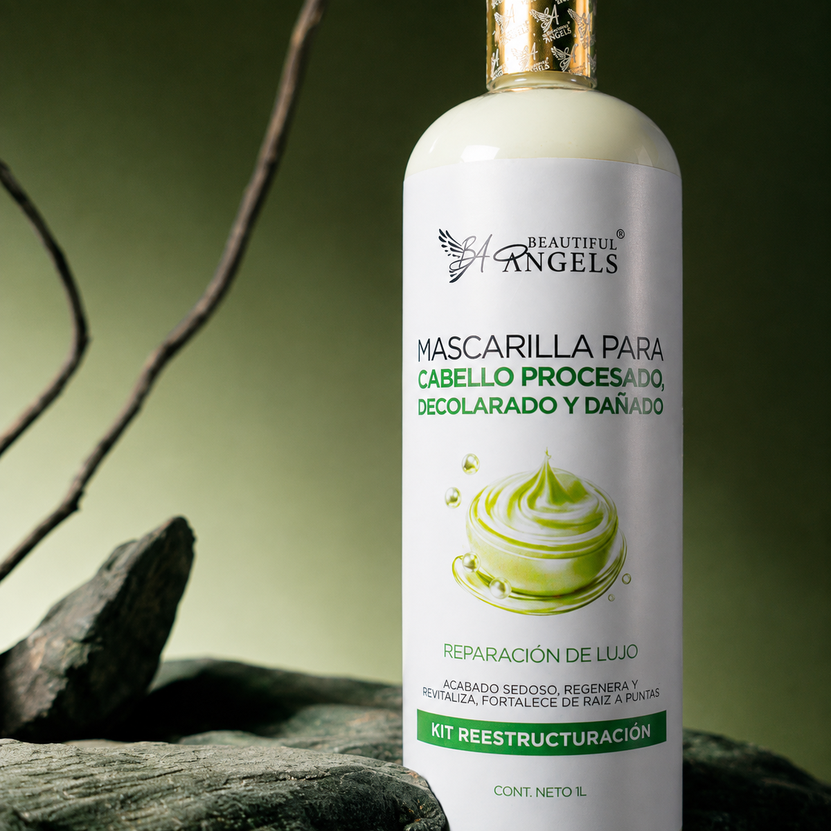 Mascarilla para Cabello Procesado, Decolorado y Dañado Beautiful Angels: Hidratación , Suaviza, y Logra un Acabado Sedoso