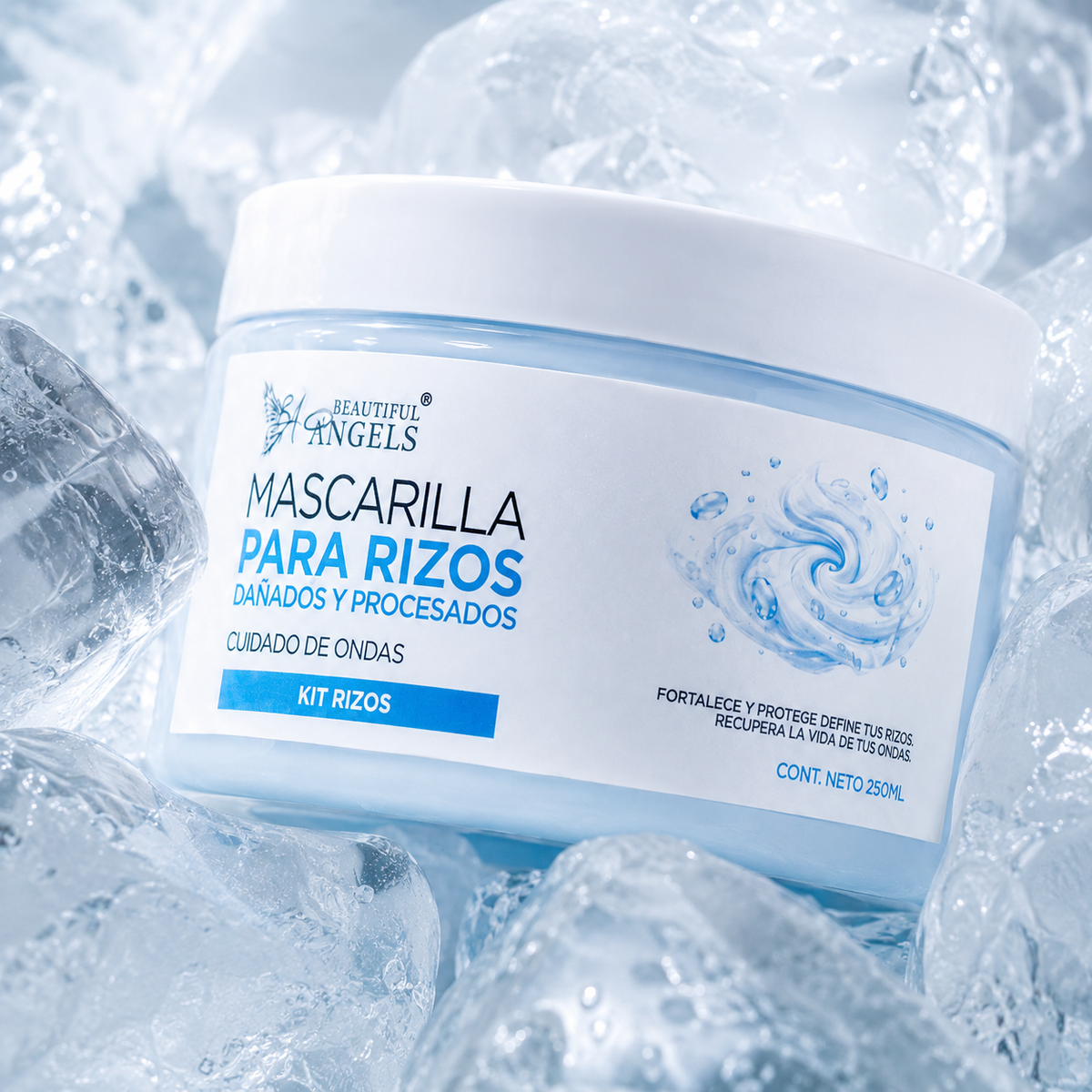 Mascarilla Para Cabello Rizado Beautiful Angels: Hidrata Profundamente, Reconstruye y Revitaliza, Devuelve la Forma y Elasticidad a tus Rizos con un Brillo Duradero