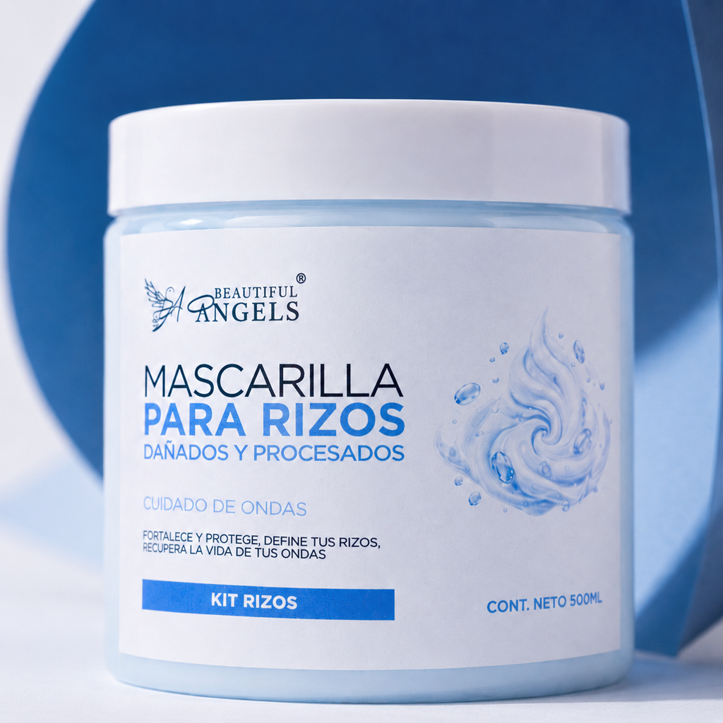 Mascarilla Para Cabello Rizado Beautiful Angels: Hidrata Profundamente, Reconstruye y Revitaliza, Devuelve la Forma y Elasticidad a tus Rizos con un Brillo Duradero