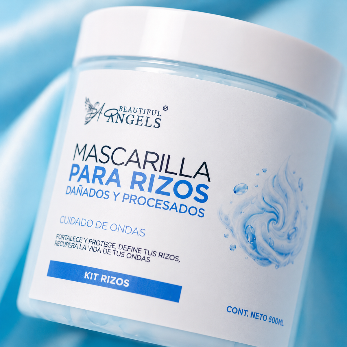 Mascarilla Para Cabello Rizado Beautiful Angels: Hidrata Profundamente, Reconstruye y Revitaliza, Devuelve la Forma y Elasticidad a tus Rizos con un Brillo Duradero