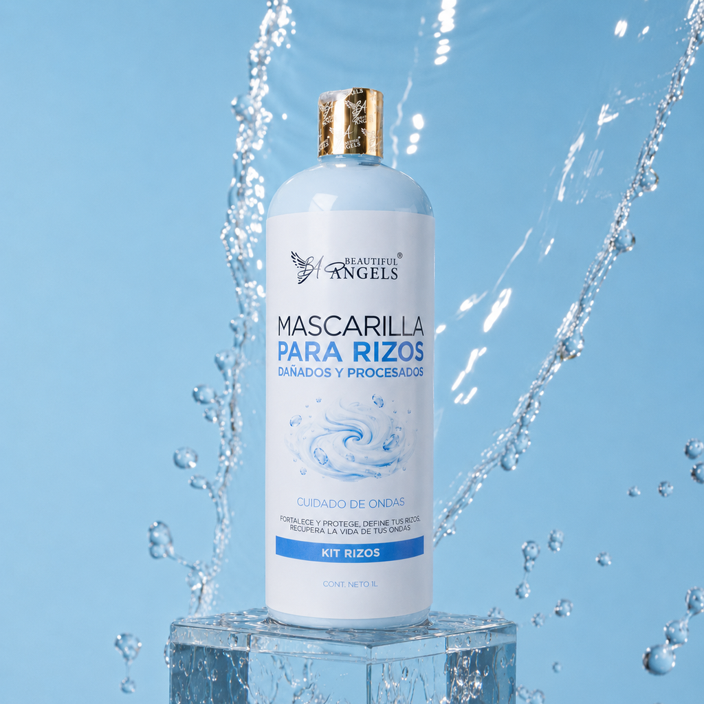 Mascarilla Para Cabello Rizado Beautiful Angels: Hidrata Profundamente, Reconstruye y Revitaliza, Devuelve la Forma y Elasticidad a tus Rizos con un Brillo Duradero