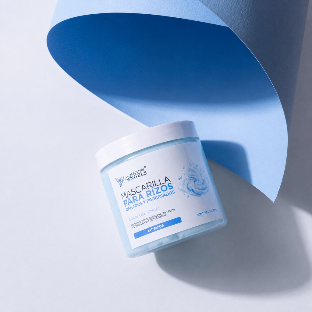 Mascarilla Para Cabello Rizado Beautiful Angels: Hidrata Profundamente, Reconstruye y Revitaliza, Devuelve la Forma y Elasticidad a tus Rizos con un Brillo Duradero
