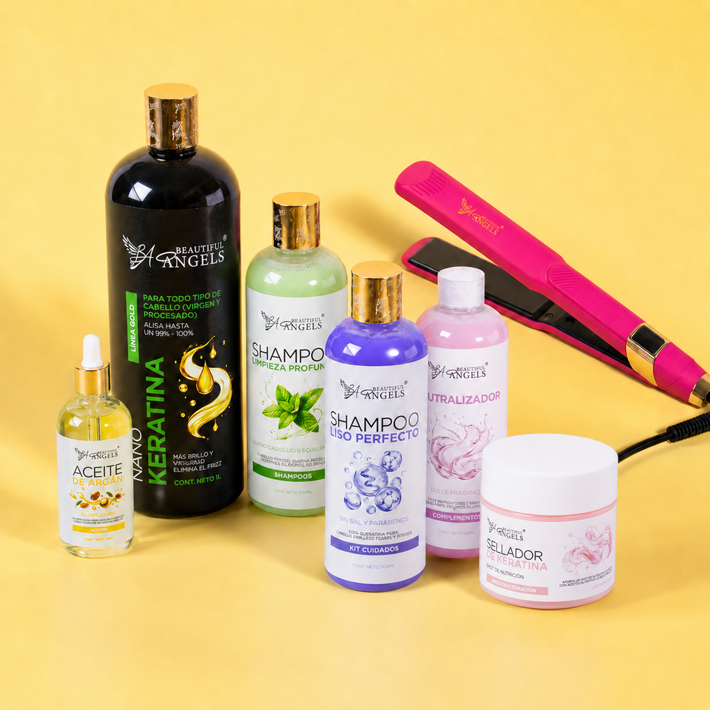 Kit Profesional de Nanokeratina Gold  para Diferentes Tipos de Cabello – Beautiful Angels