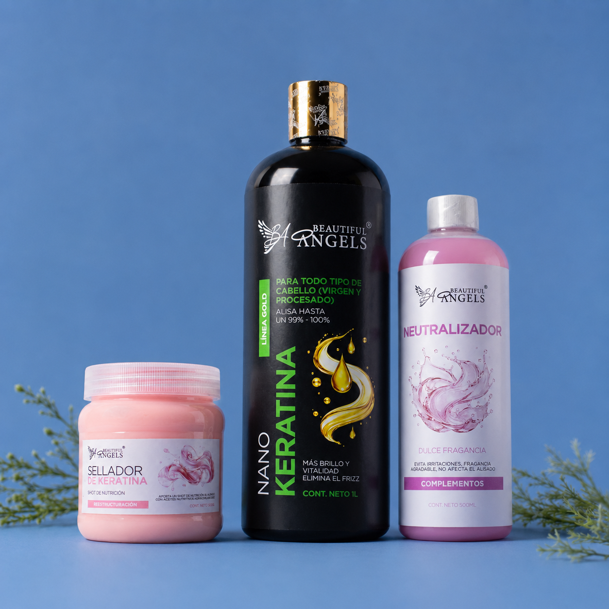Kit Nanokeratina Gold 1L + Neutralizador 500ML + Sellador de Keratina 250ML
