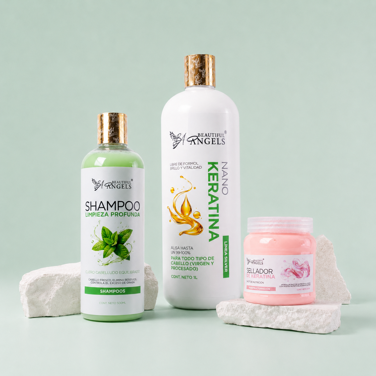Kit Nanokeratina Silver 1L + Shampoo de Limpieza Profunda 500ML + Sellador de Keratina 250ML