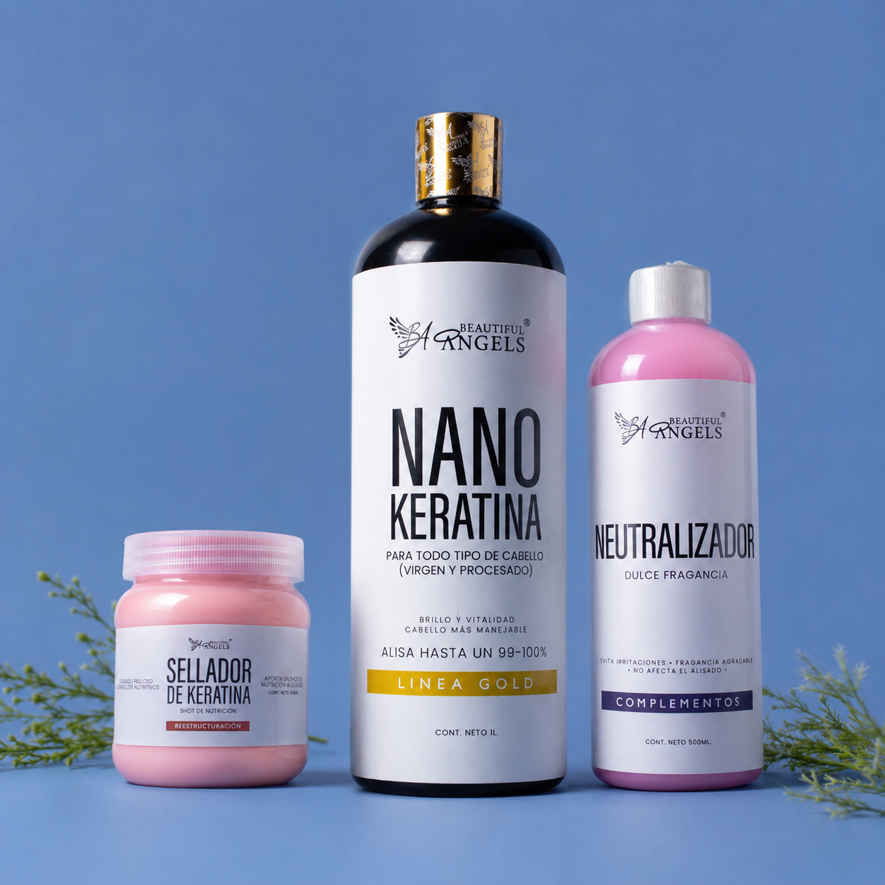 Kit Nanokeratina Gold + Neutralizador + Sellador de Keratina