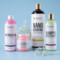 Kit Nanokeratina Gold + Shampoo Limpieza Profunda + Neutralizador + Sellador de Keratina: Liso versátil, brillo intenso y control total del frizz.