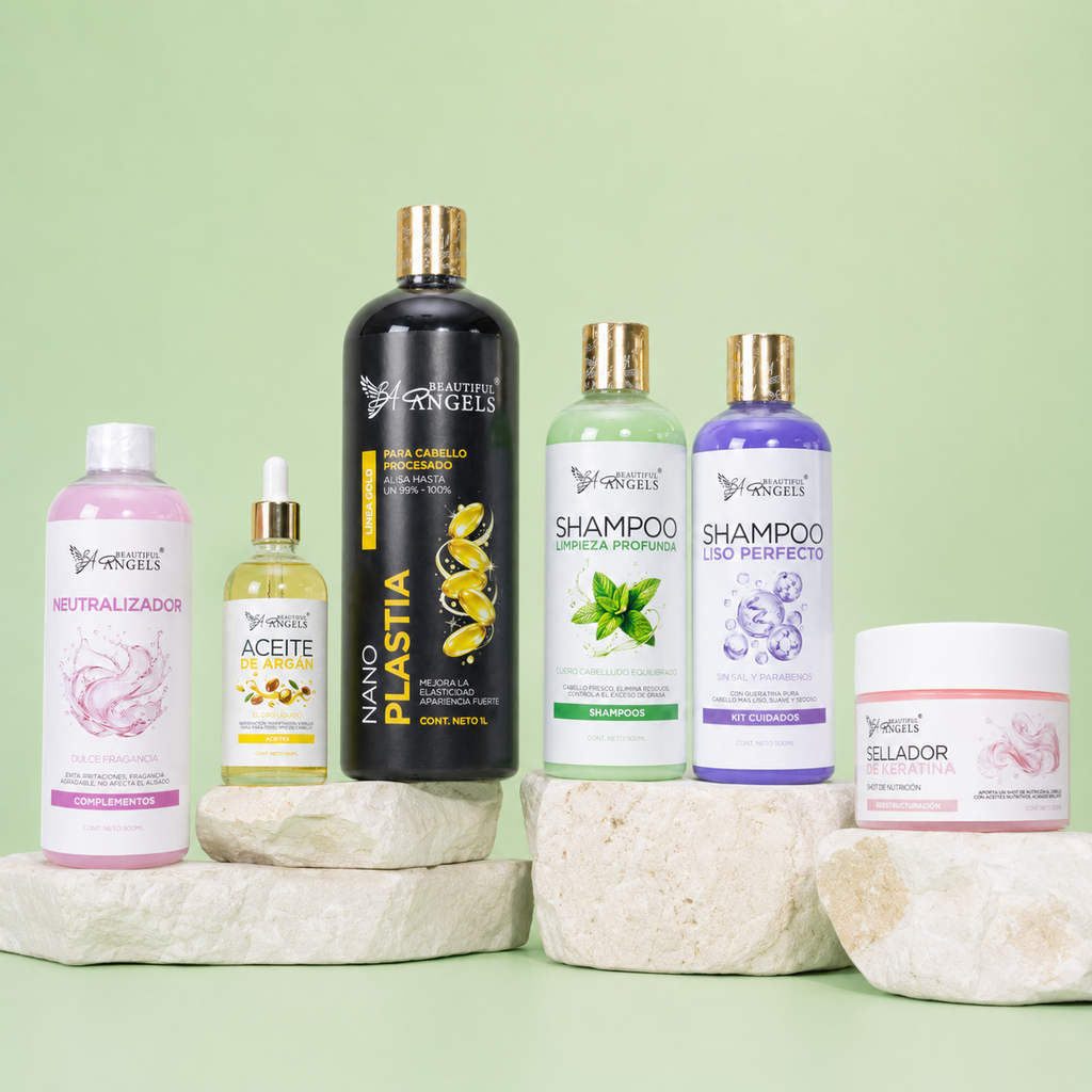 Kit Básico de Nanoplastia Gold para Cabello Procesado y Decolorado – Beautiful Angels