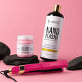 Kit Profesional de Alisado Nanoplastia Gold + Sellador de Keratina + Plancha Profesional de Nanotitanio