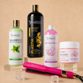 Kit Nanoplastia Gold 1L + Shampoo Limpieza Profunda 500ML + Neutralizador 500ML + Sellador de Keratina 250ML + Plancha Profesional Beautiful Angels