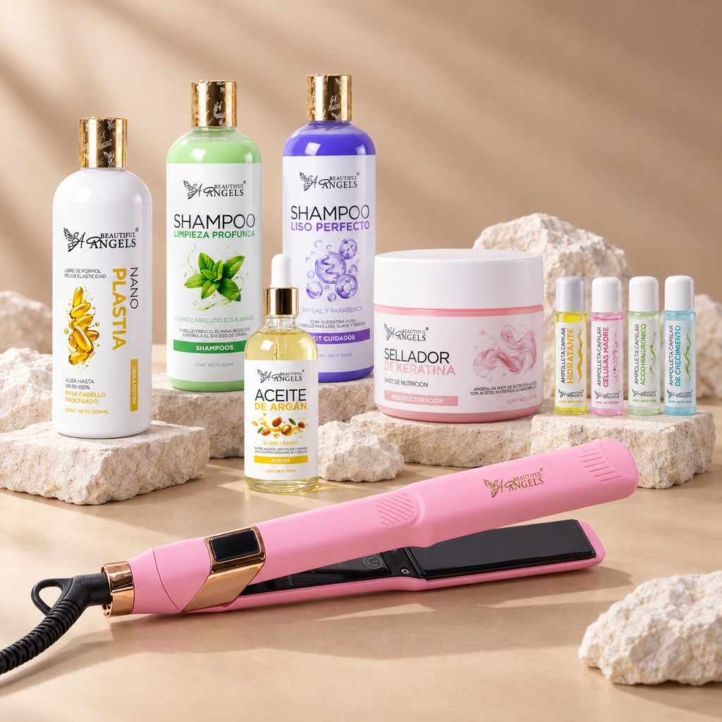 Kit Profesional Nanoplastia Silver Beautiful Angels 500ml- Mayor Flexibilidad y Resistencia, Cabello sedoso, brillante y fuerte, con un aspecto lleno de vida