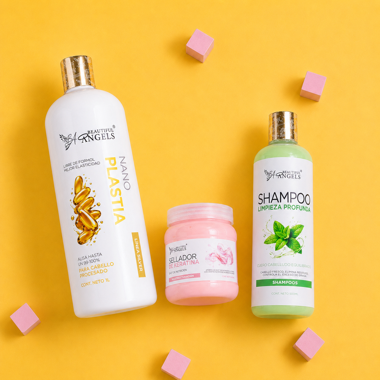 Kit Nanoplastia Silver 1L + Shampoo Limpieza Profunda 500ML + Sellador de Keratina 250ML
