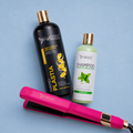 Kit Nanoplastia Gold 1L + Shampoo Limpieza Profunda 500ml + Plancha Beautiful Angels